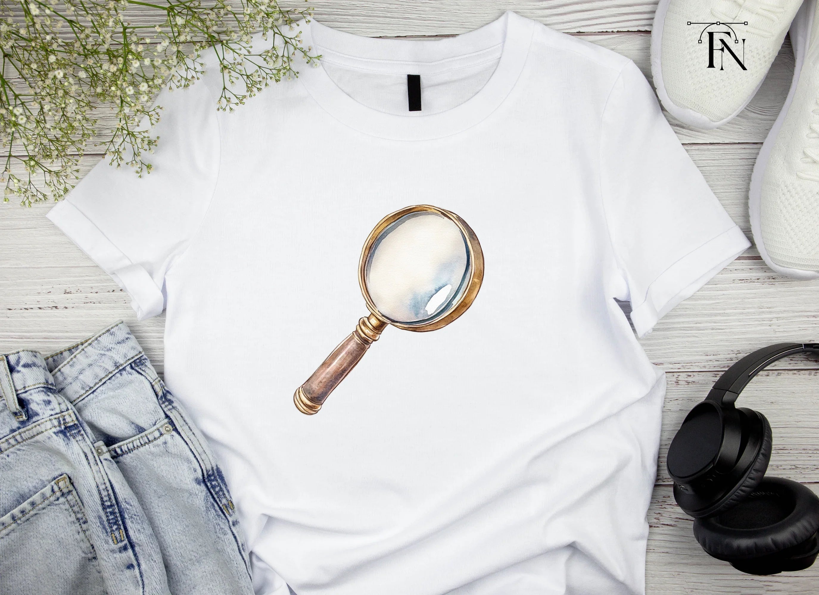 Vintage Magnifying Glass Clipart Bundle