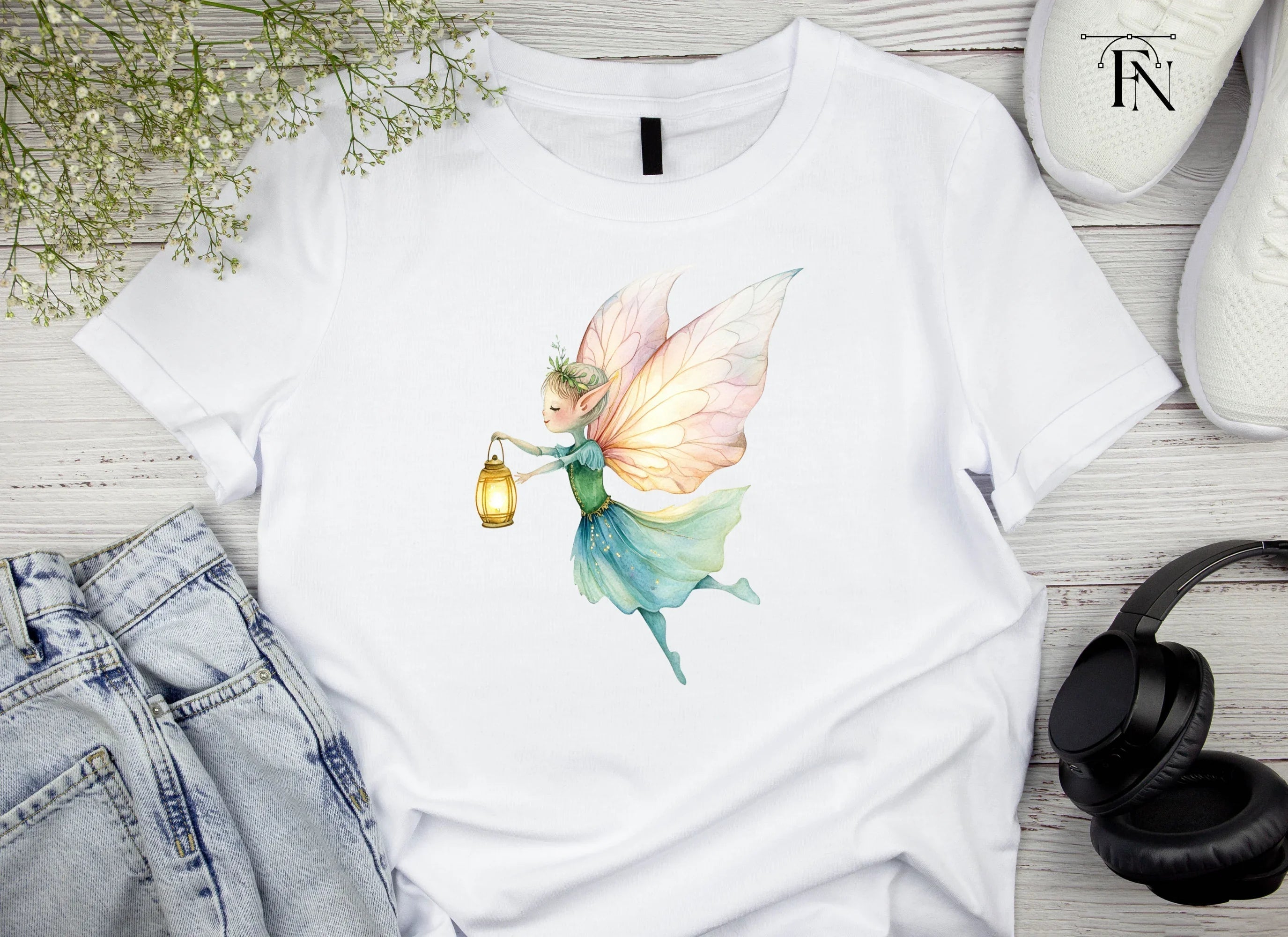 Whimsical Fairies with Lanterns Clipart Bundle