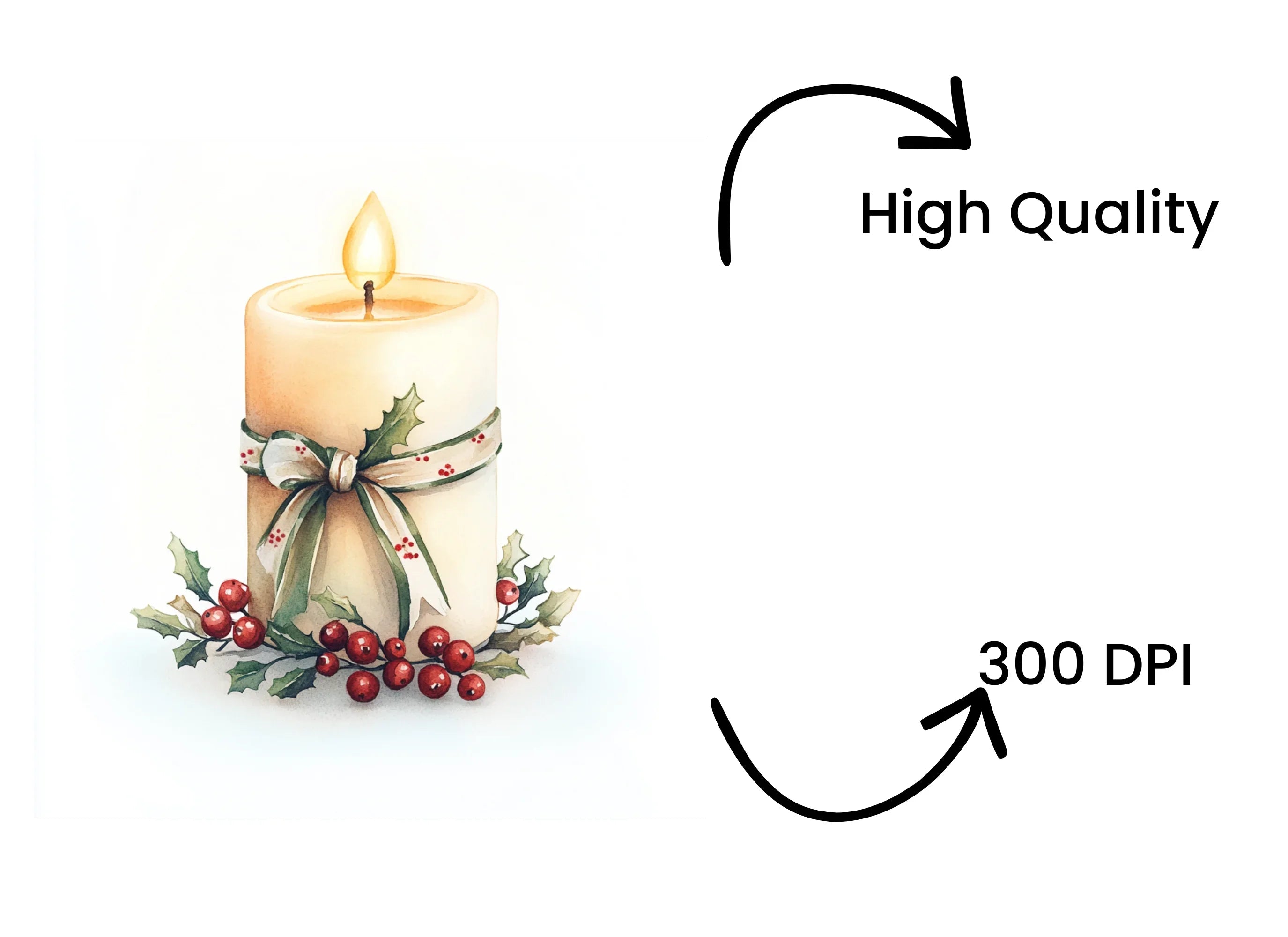Elegant Christmas Candle Clipart Bundle