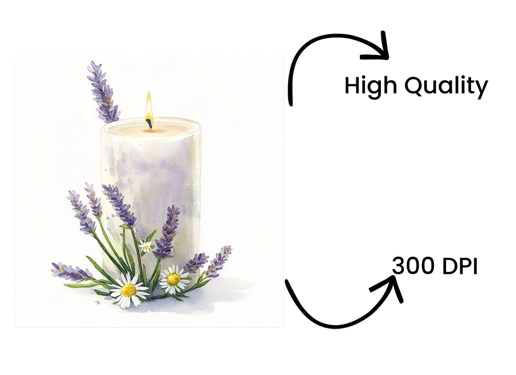 Serene Lavender Candle Clipart Bundle