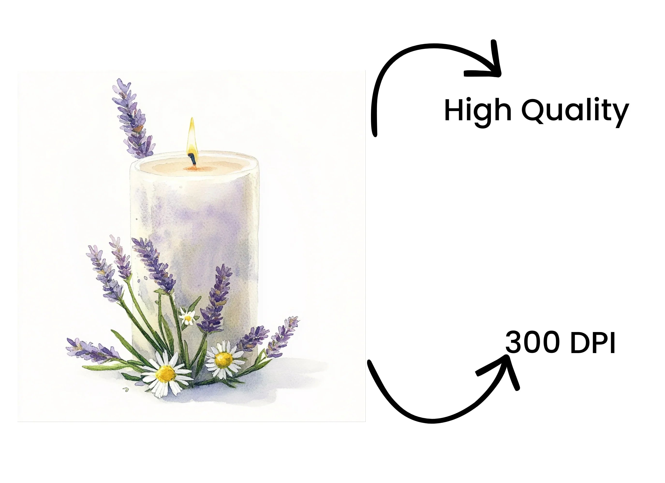 Serene Lavender Candle Clipart Bundle