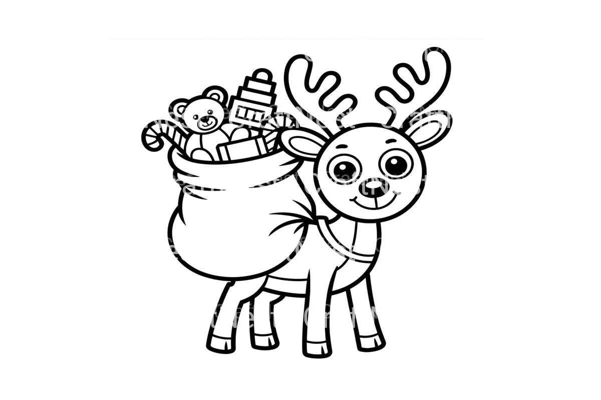 Christmas Reindeer with Gifts Coloring Books