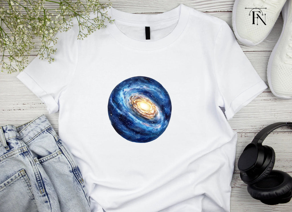 Blue Galaxy Nebula Clipart Bundle