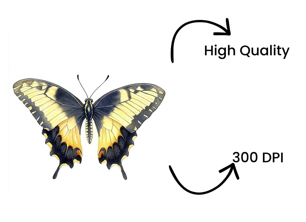 Yellow Swallowtail Butterflies Clipart Bundle