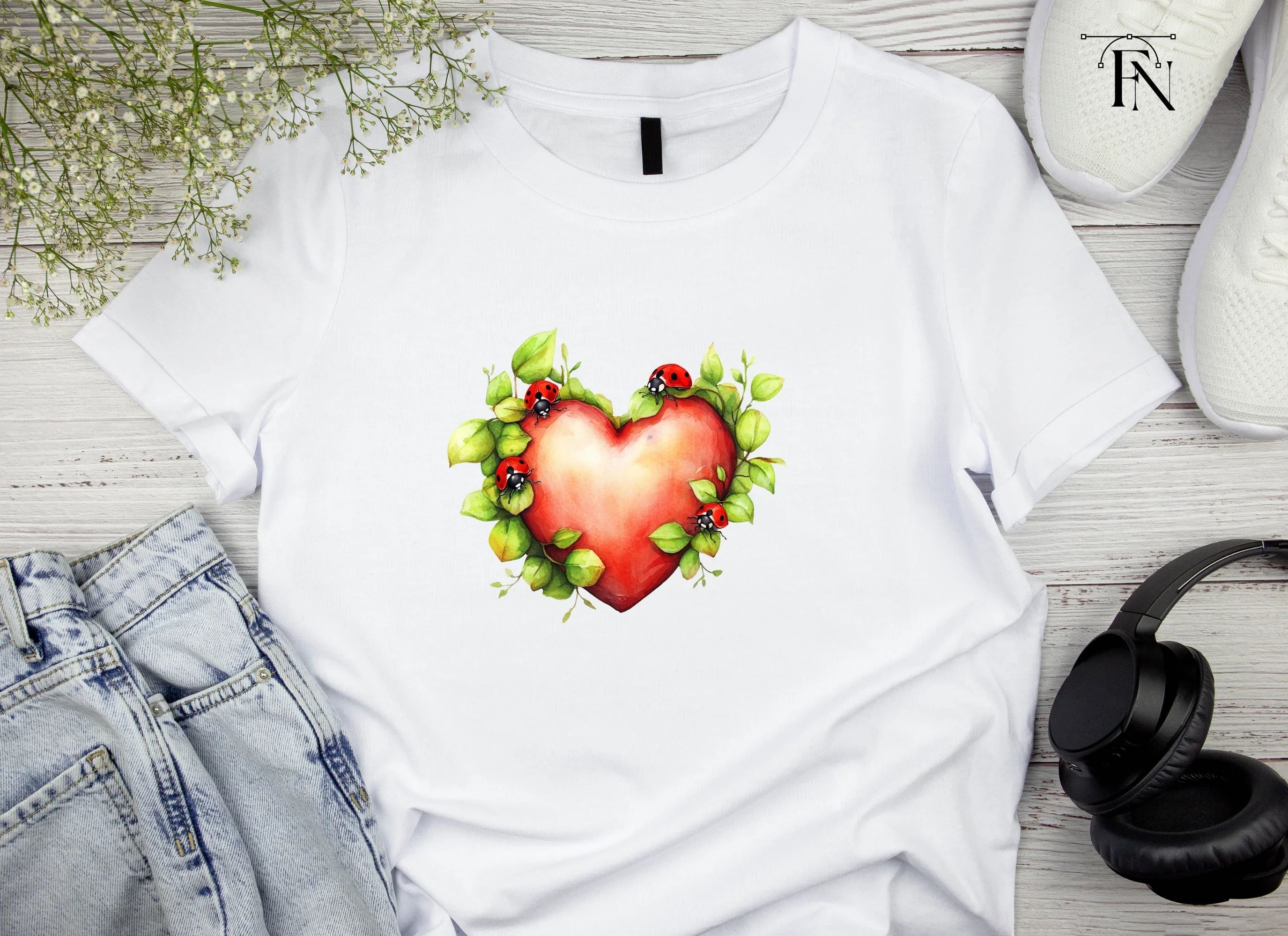 Ladybug Heart Clipart Bundle