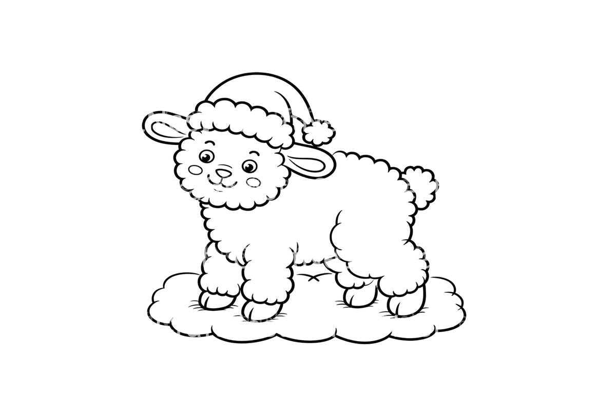 Cute Lambs Christmas Coloring Books