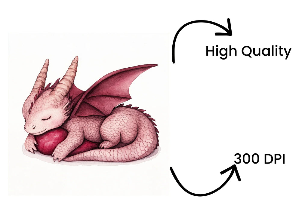Cute Sleeping Dragon Clipart Bundle