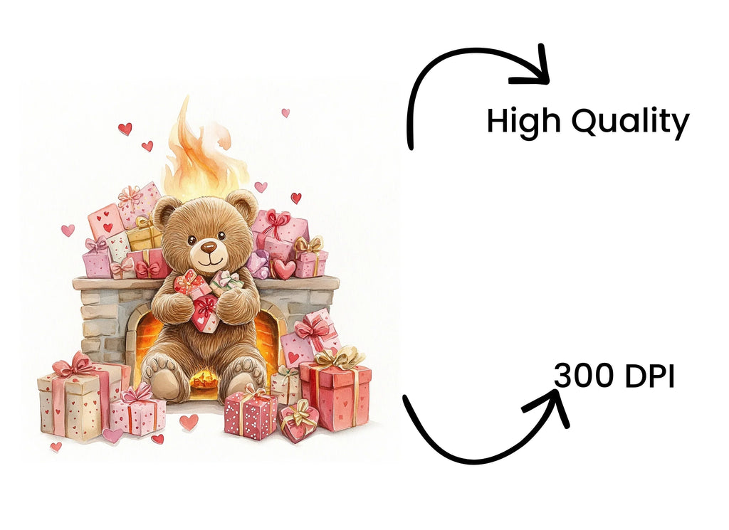 Teddy Bear Valentine Day Clipart Bundle
