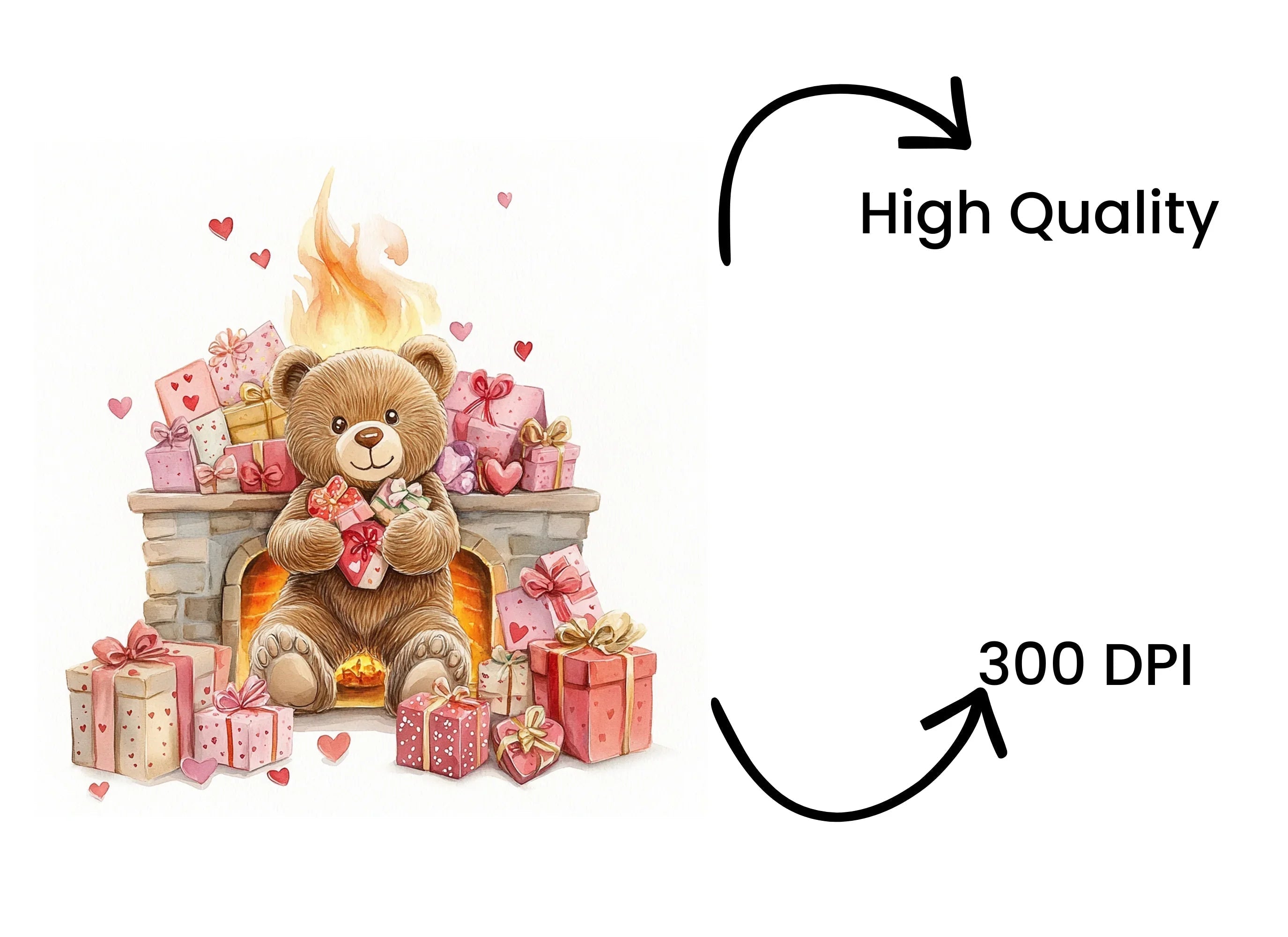 Teddy Bear Valentine Day Clipart Bundle