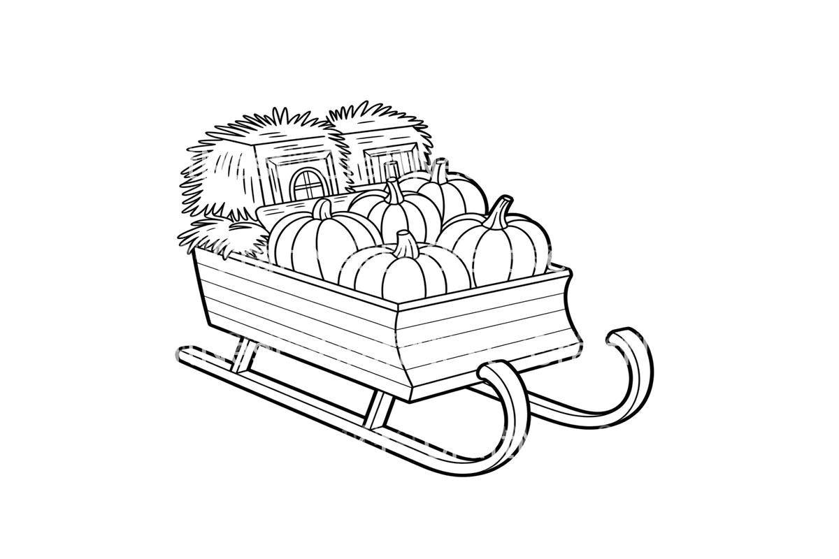 Autumn Harvest Sleighs Coloring Books