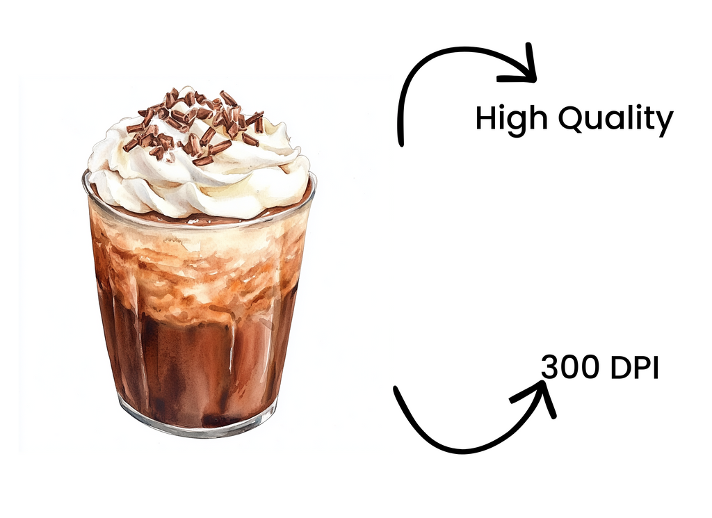 Hot Chocolate with Whipped Cream Clipart Bundle