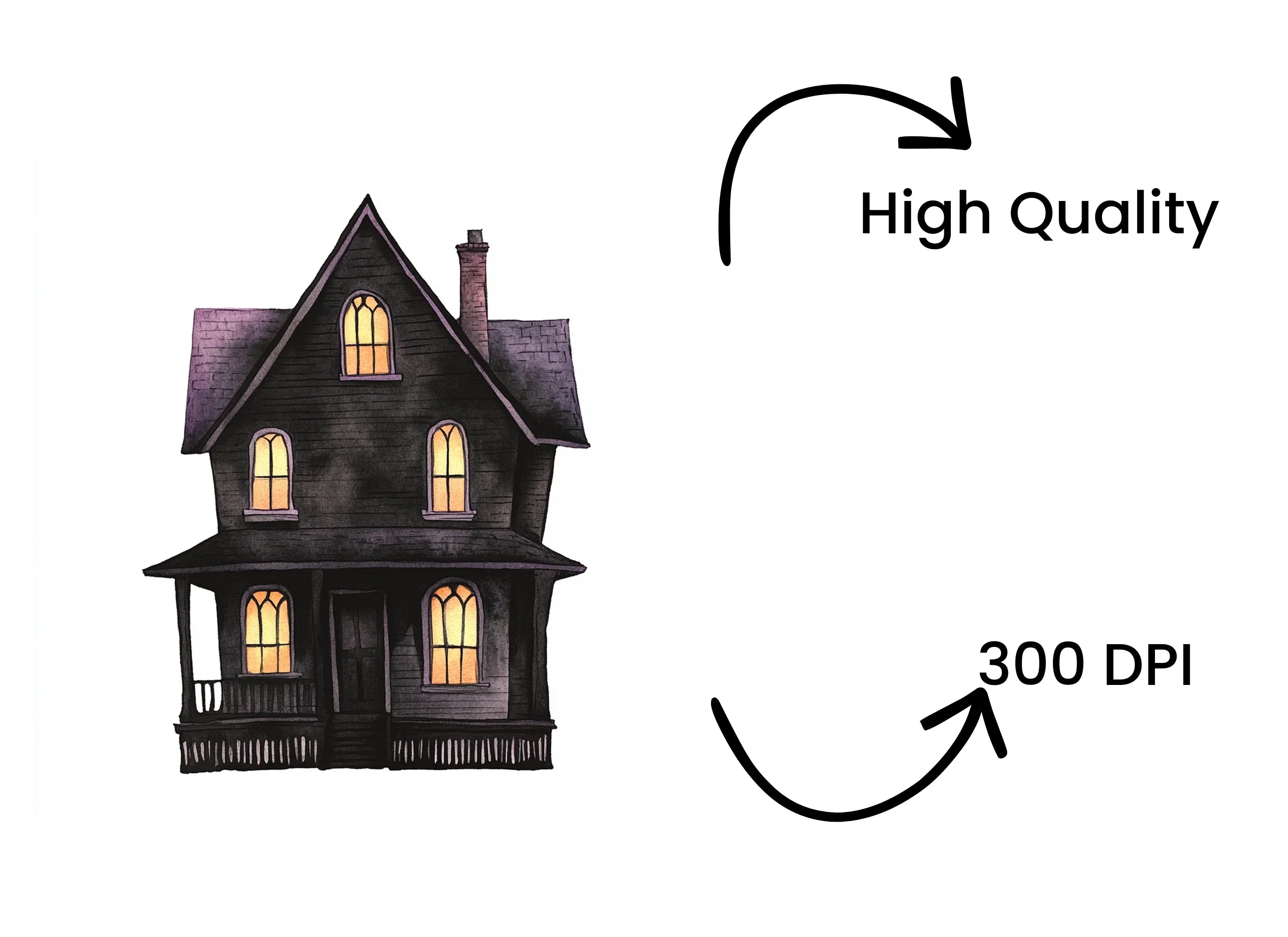 Spooky Haunted House Clipart Bundle
