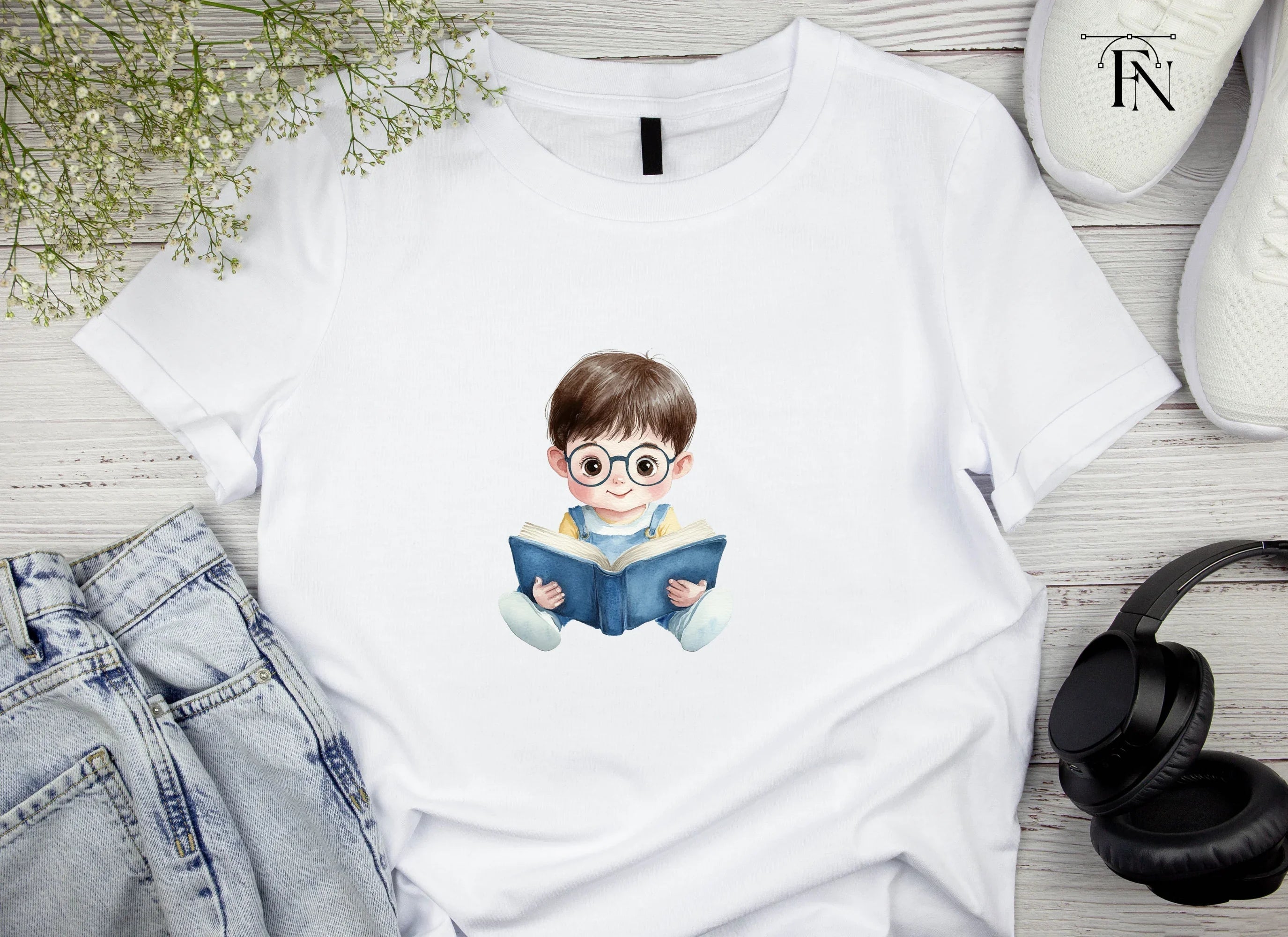 Cute Boy Reading Book Clipart Bundle