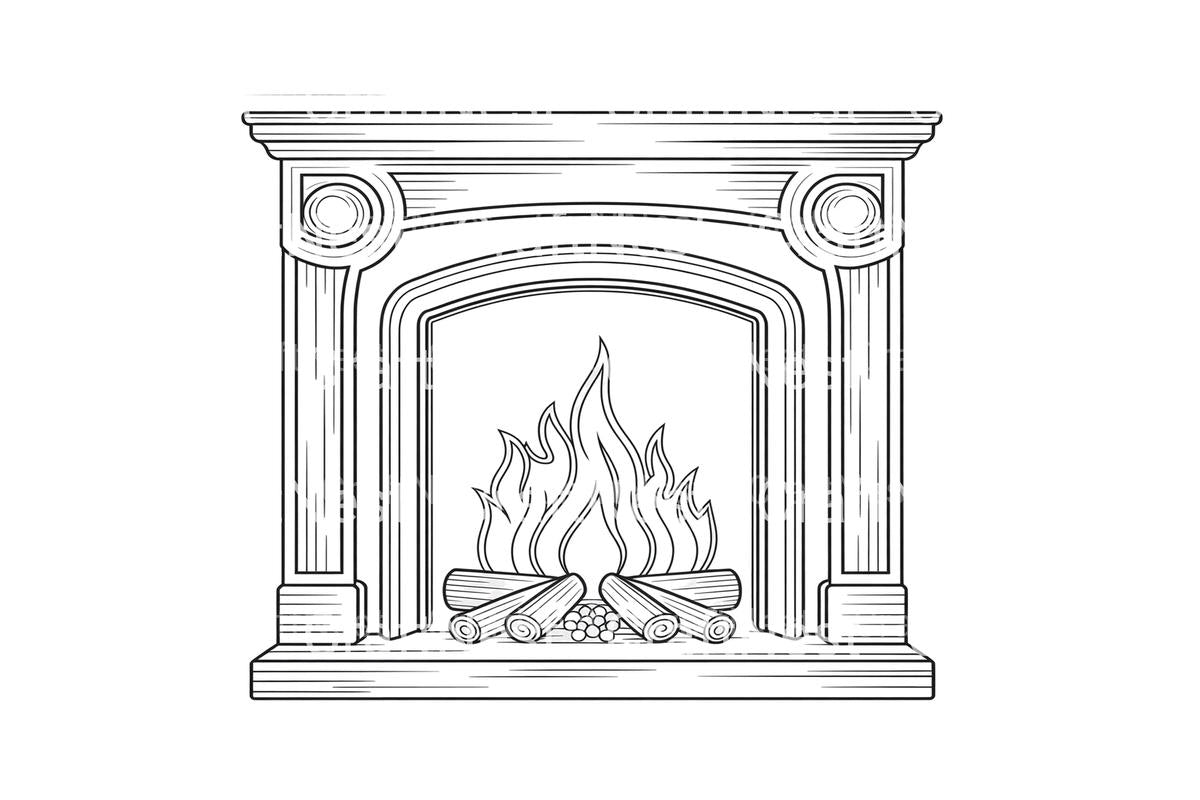 Cozy Fireplace Coloring Books