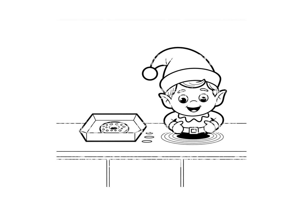 Christmas Elf in Box Coloring Books
