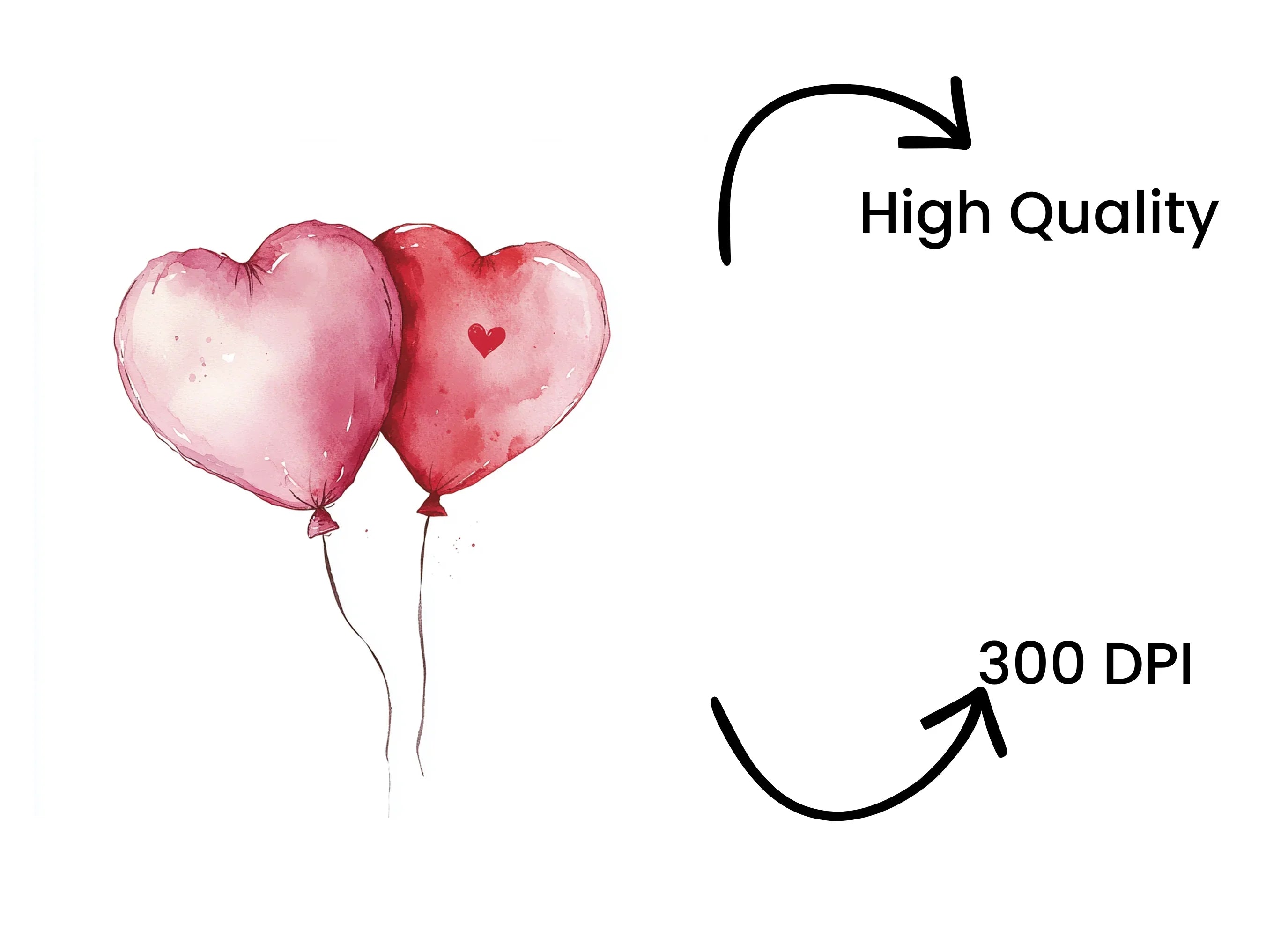 Heart Balloons Clipart Bundle