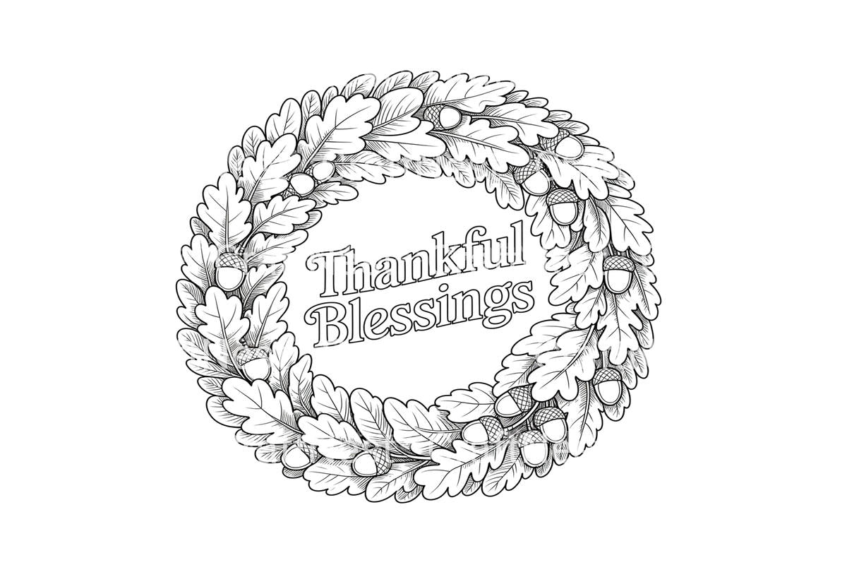 Thanksgiving Wreath Coloring Books