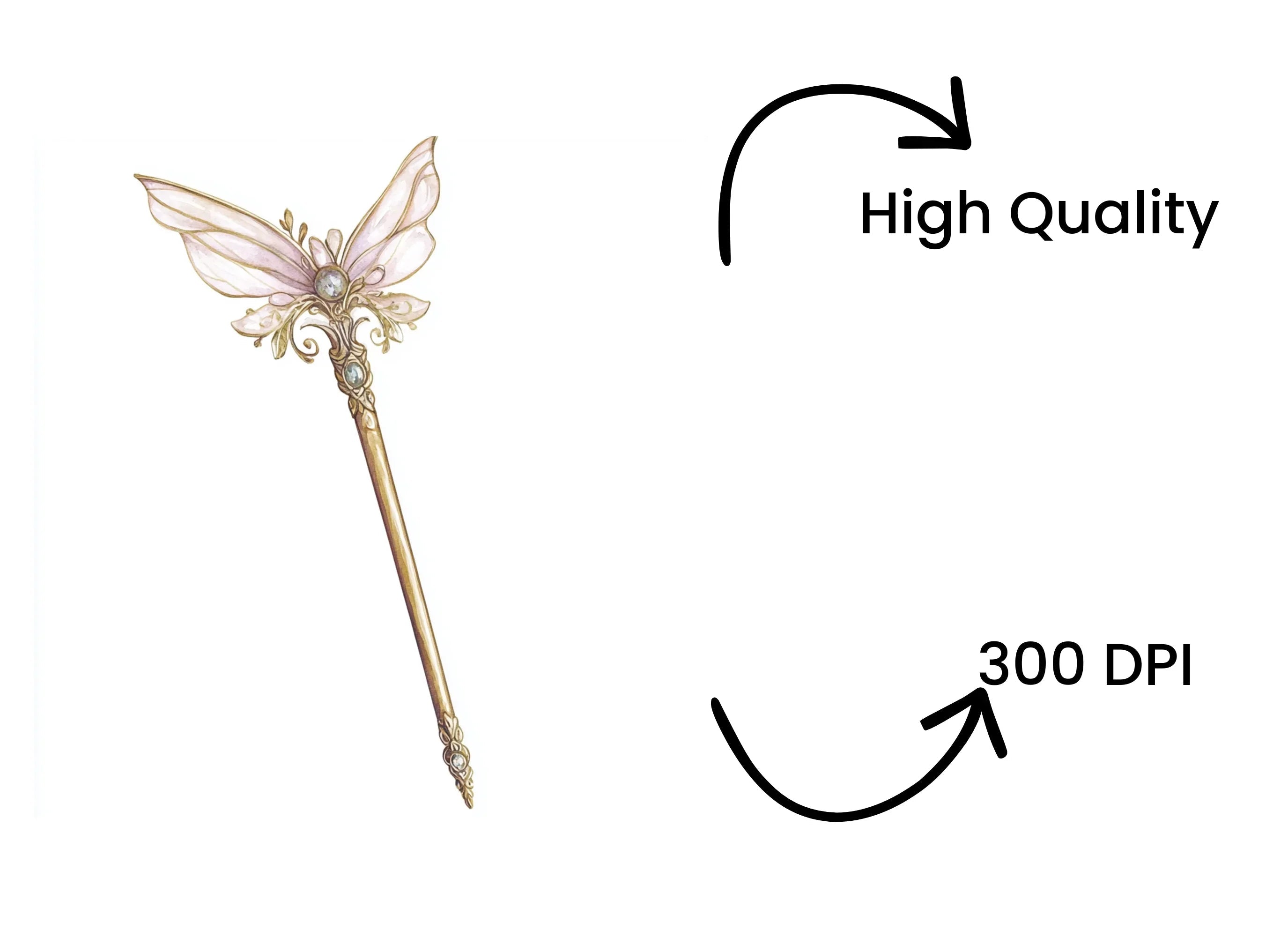 Enchanted Fairy Wand Clipart Bundle