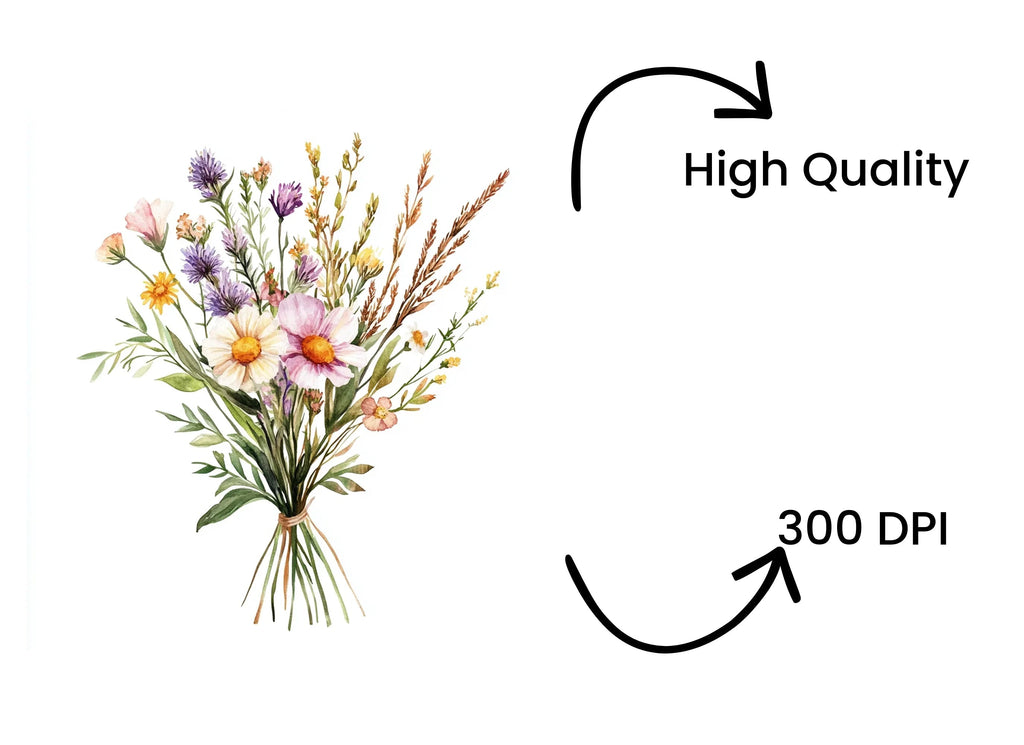 Wildflower Bouquets Clipart Bundle