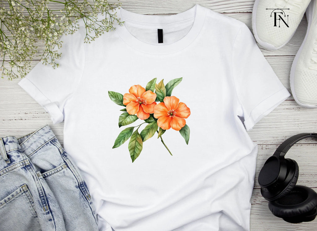 Orange Floral Clipart Bundle