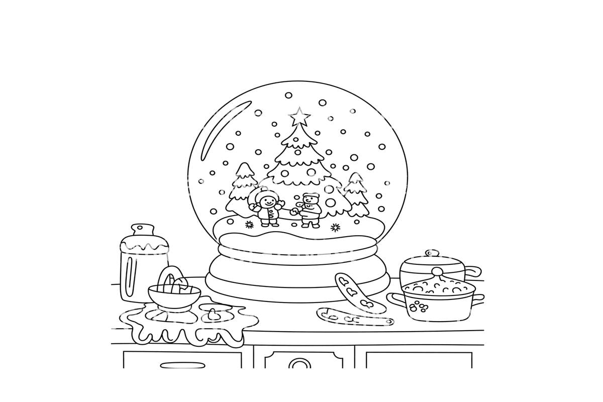 Winter Snow Globe Coloring Books