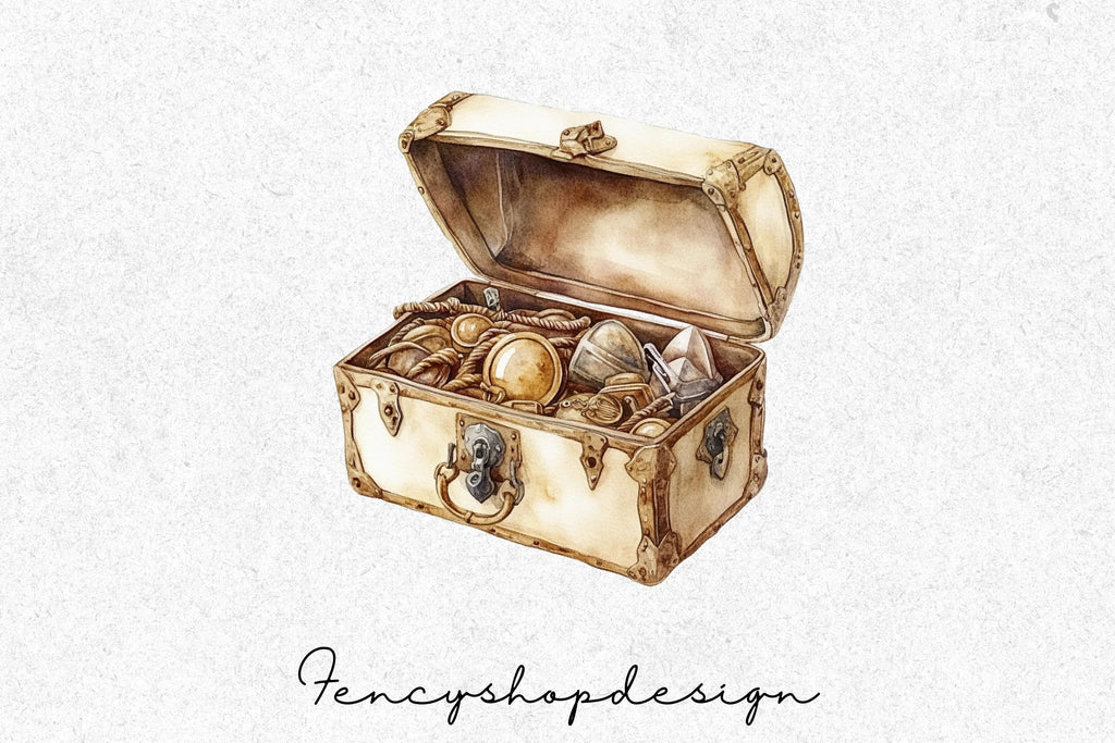 Treasure Chest Map Clipart Bundle