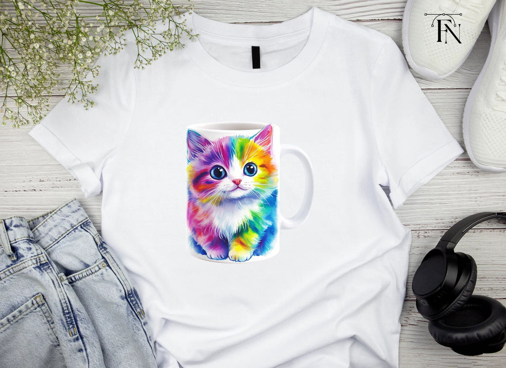 Cute Rainbow Cat Clipart Bundle