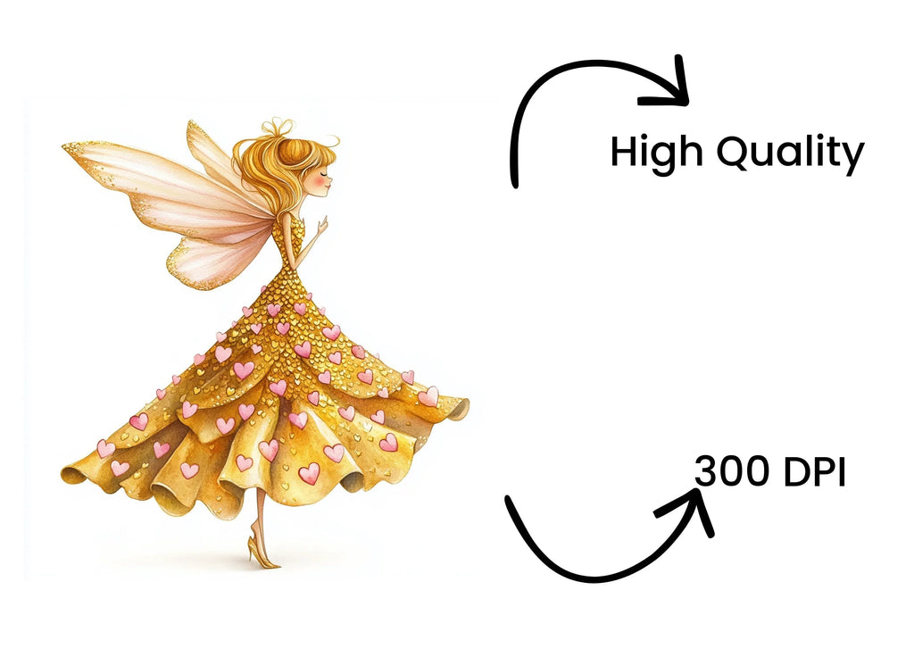 Golden Fairy Clipart Bundle