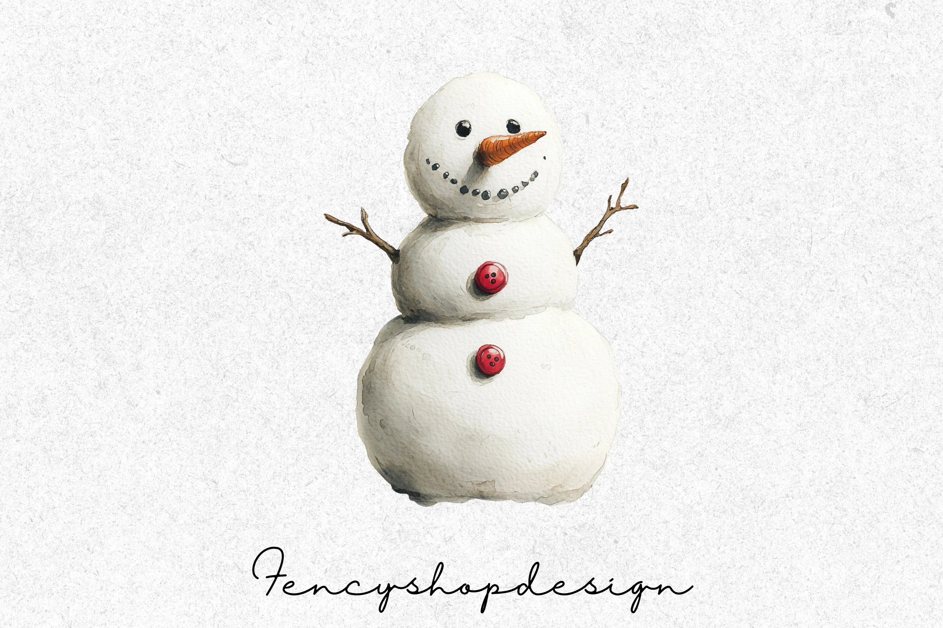 Cute Snowman Christmas Winter Clipart Bundle