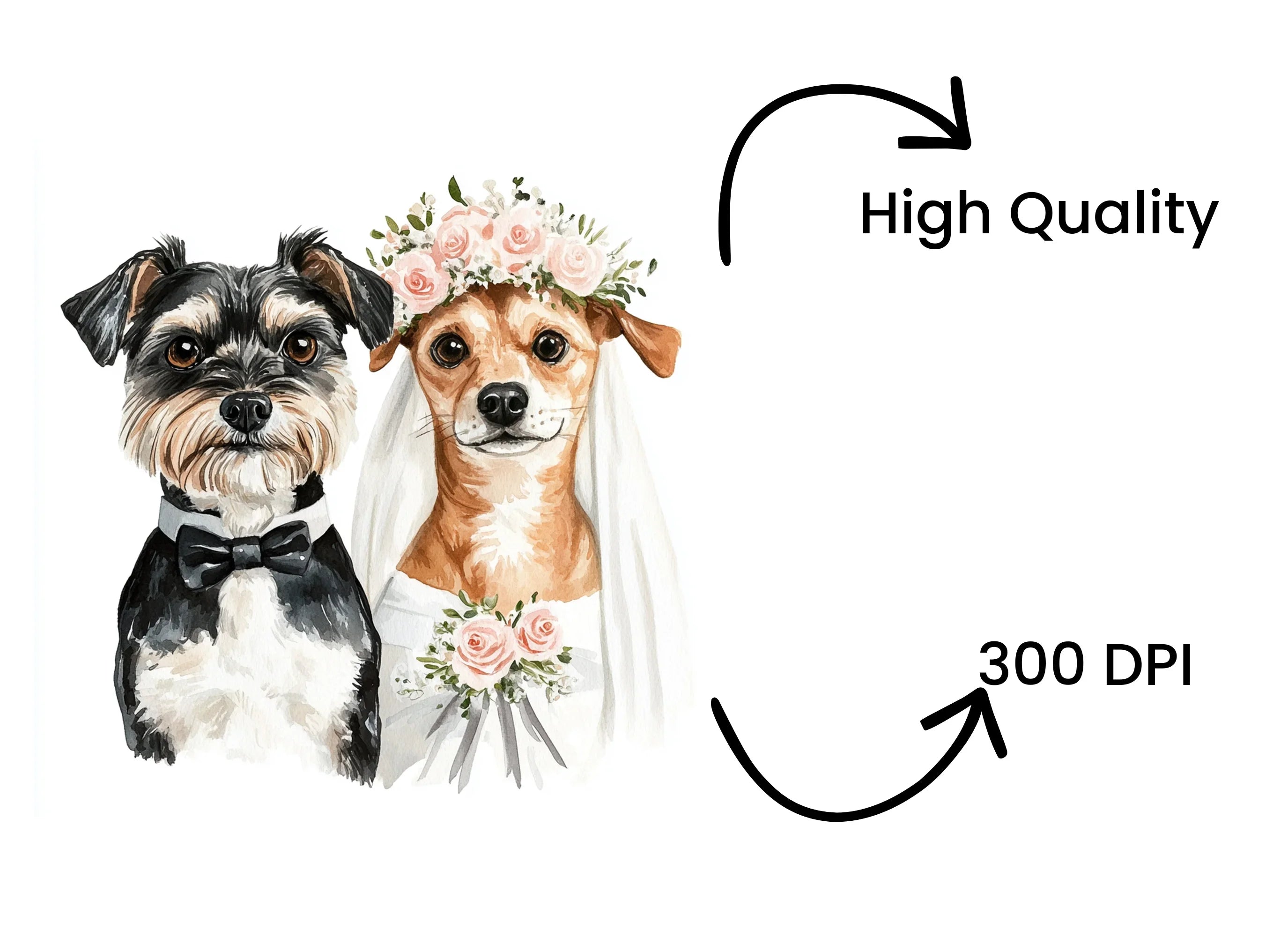 Cute Dog Wedding Clipart Bundle