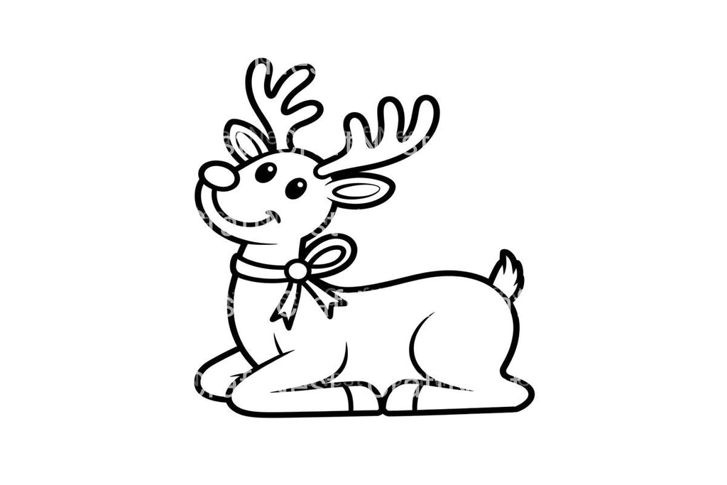 Cute Reindeer Christmas Coloring Books