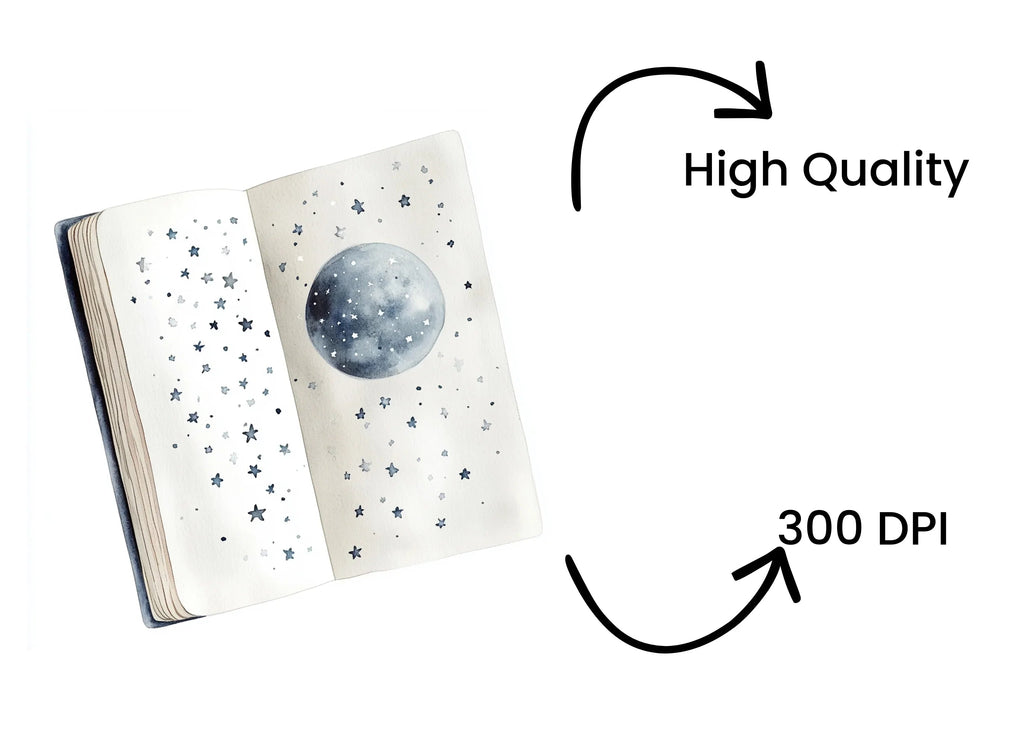 Starry Night Book Clipart Bundle