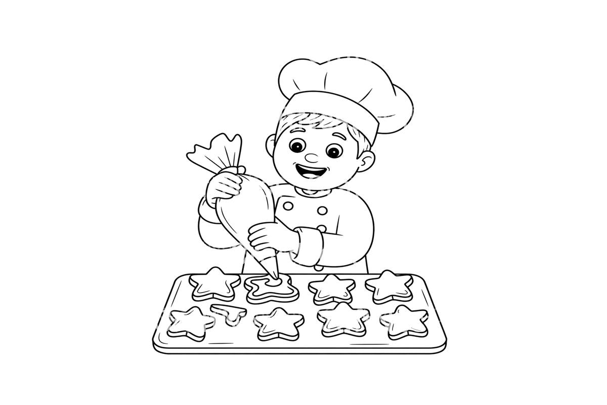 Baking Cookiesfor Kids Coloring Books