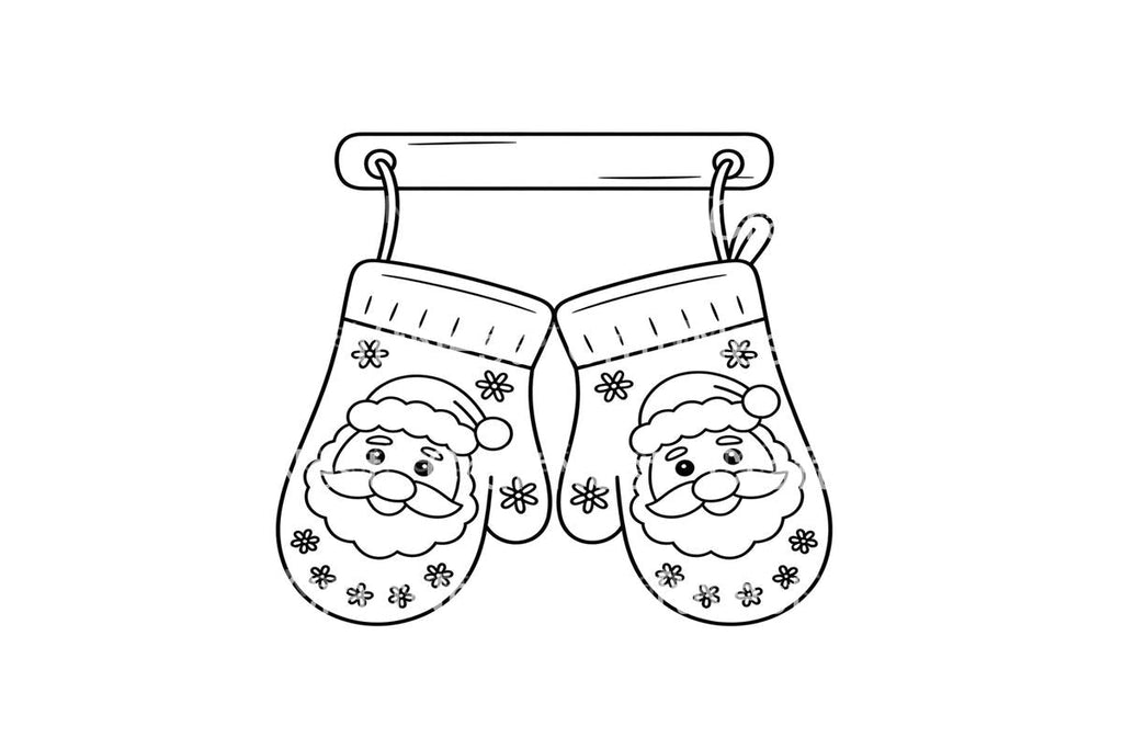 Santa Mittens Christmas Coloring Books
