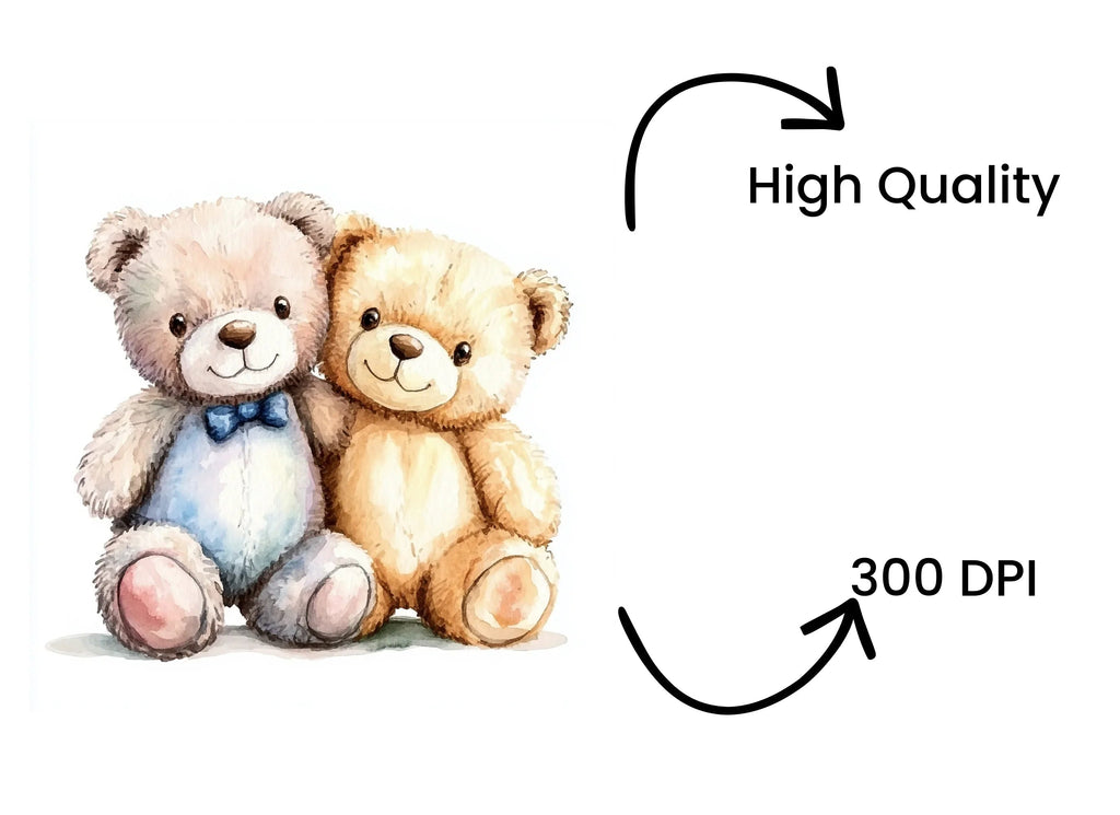 Sweet Teddy Bear Couples Clipart Bundle