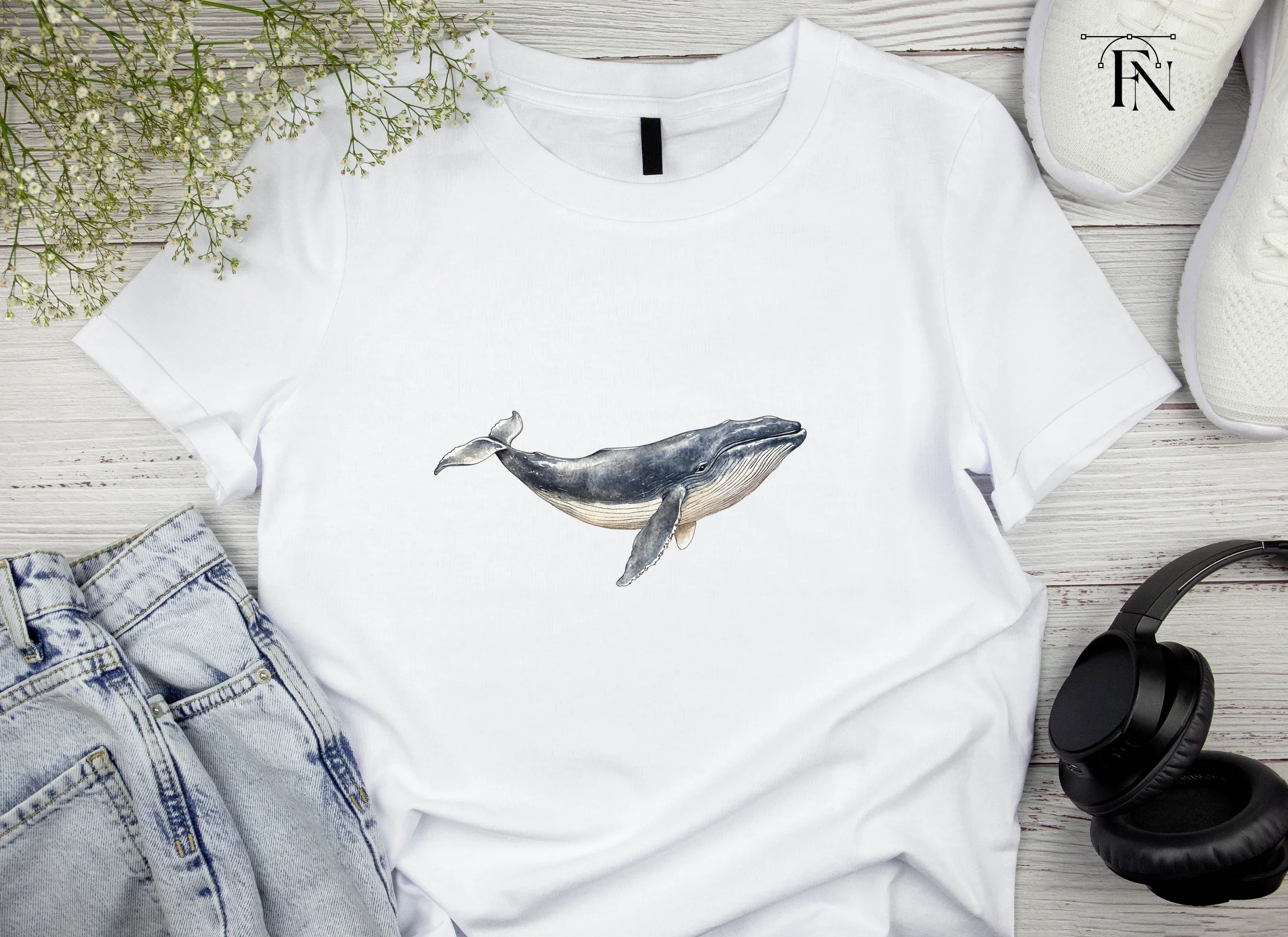 Majestic Whale Duo Clipart Bundle