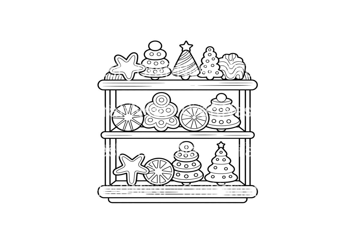 Christmas Sweets Display Coloring Books
