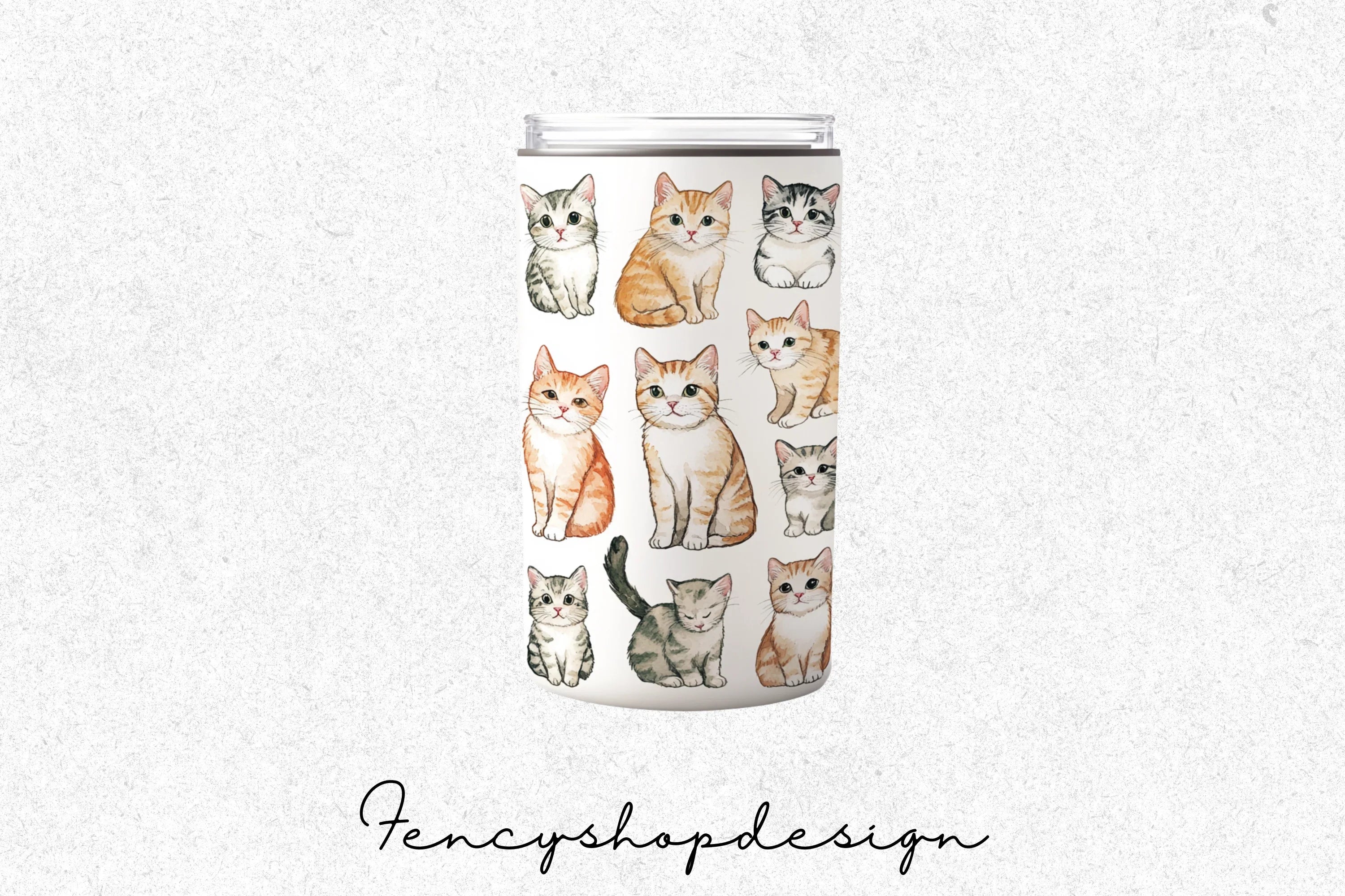 Cute Cat Tumbler Clipart Bundle