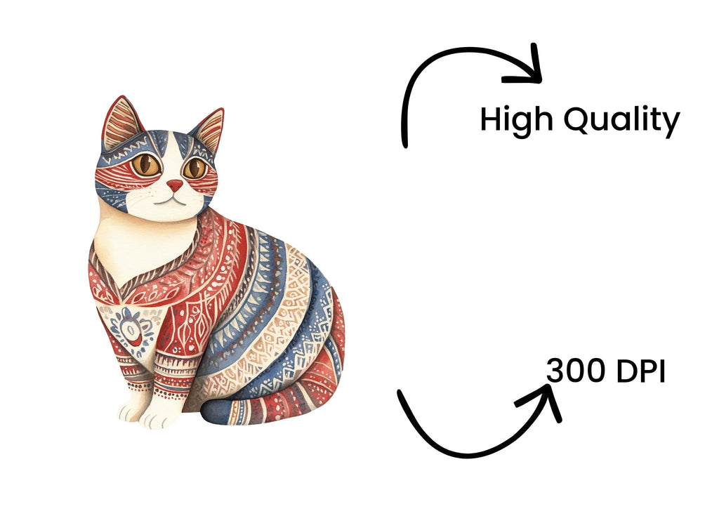 Boho Chic Cat Clipart Bundle