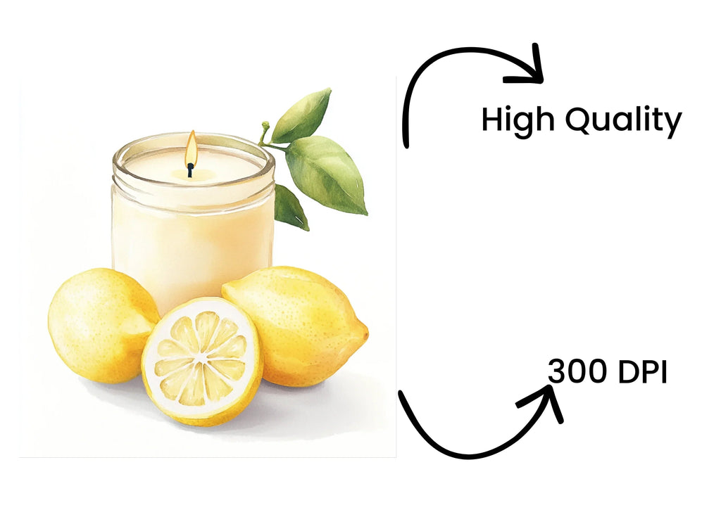 Lemon Scented Candle Clipart Bundle