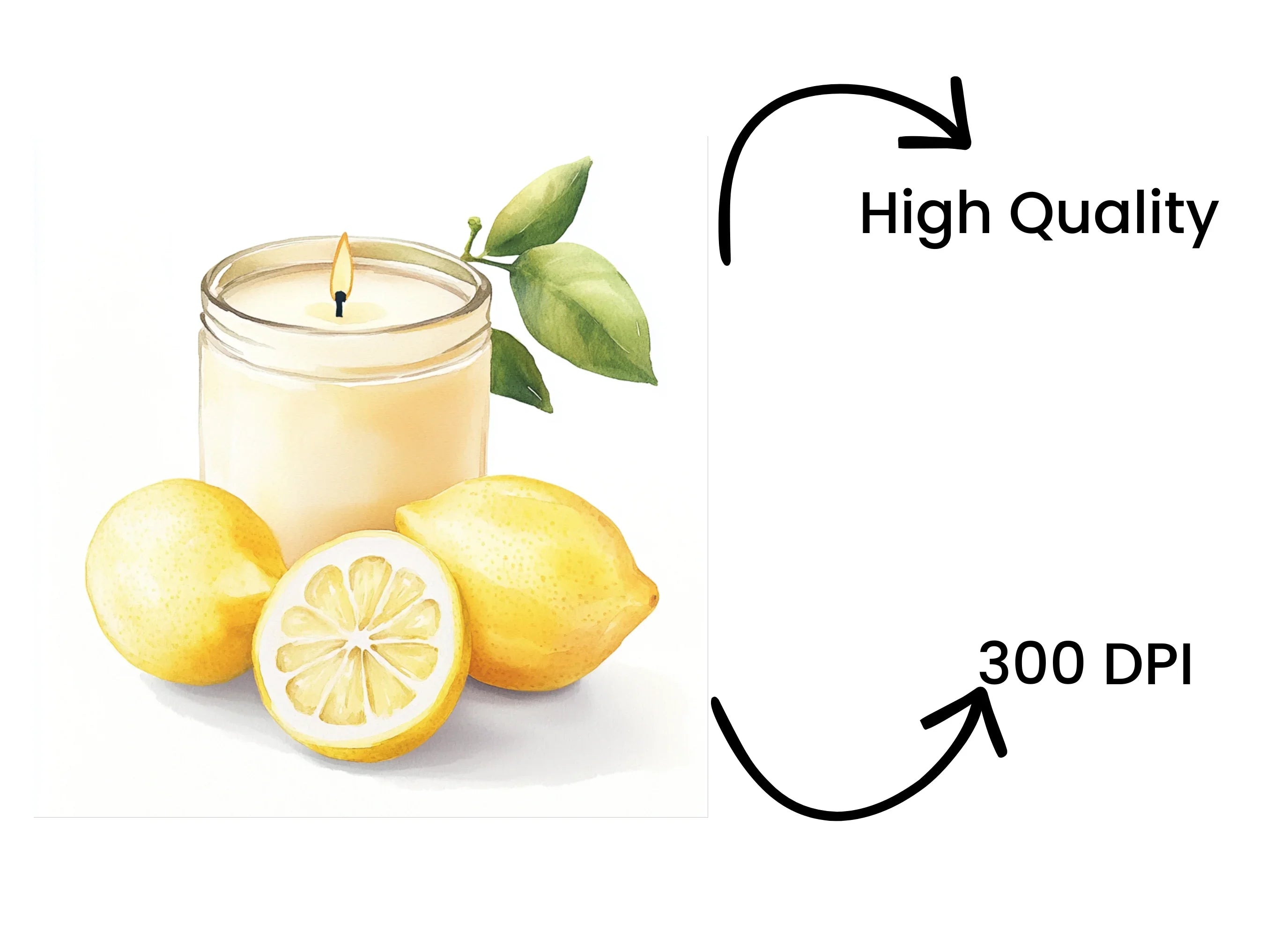 Lemon Scented Candle Clipart Bundle