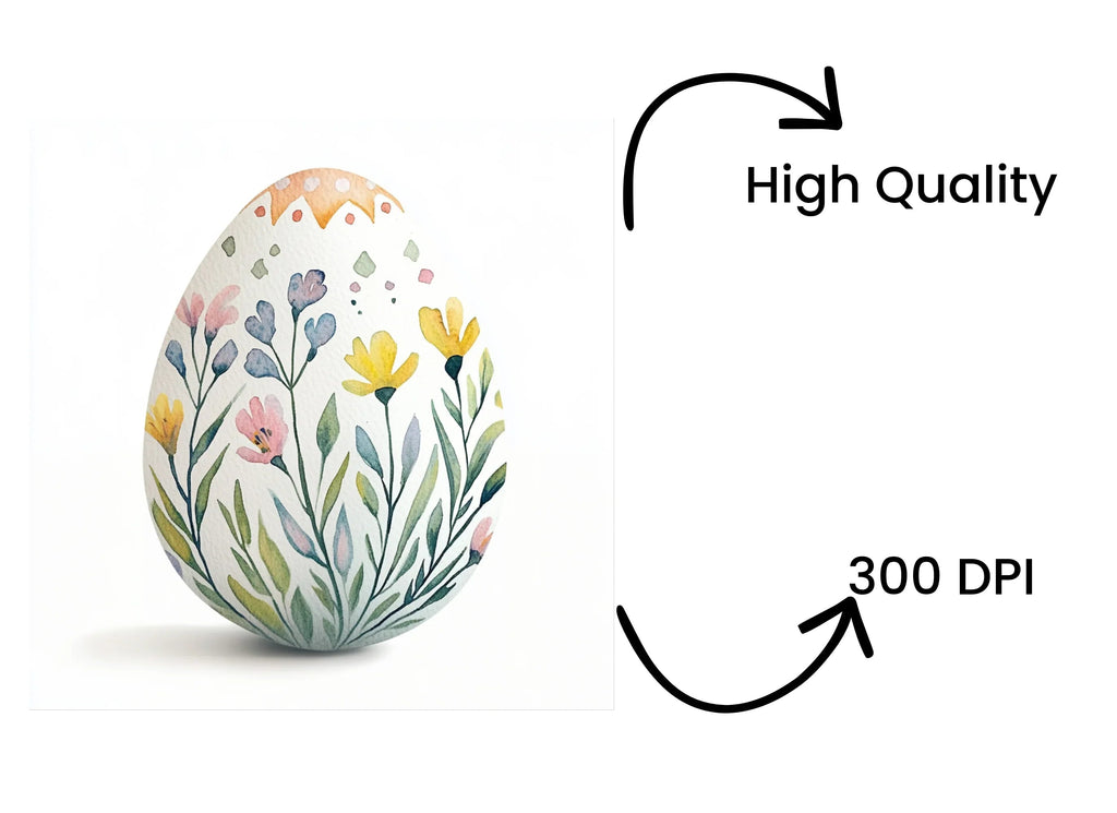 Floral Easter Eggs Clipart Bundle