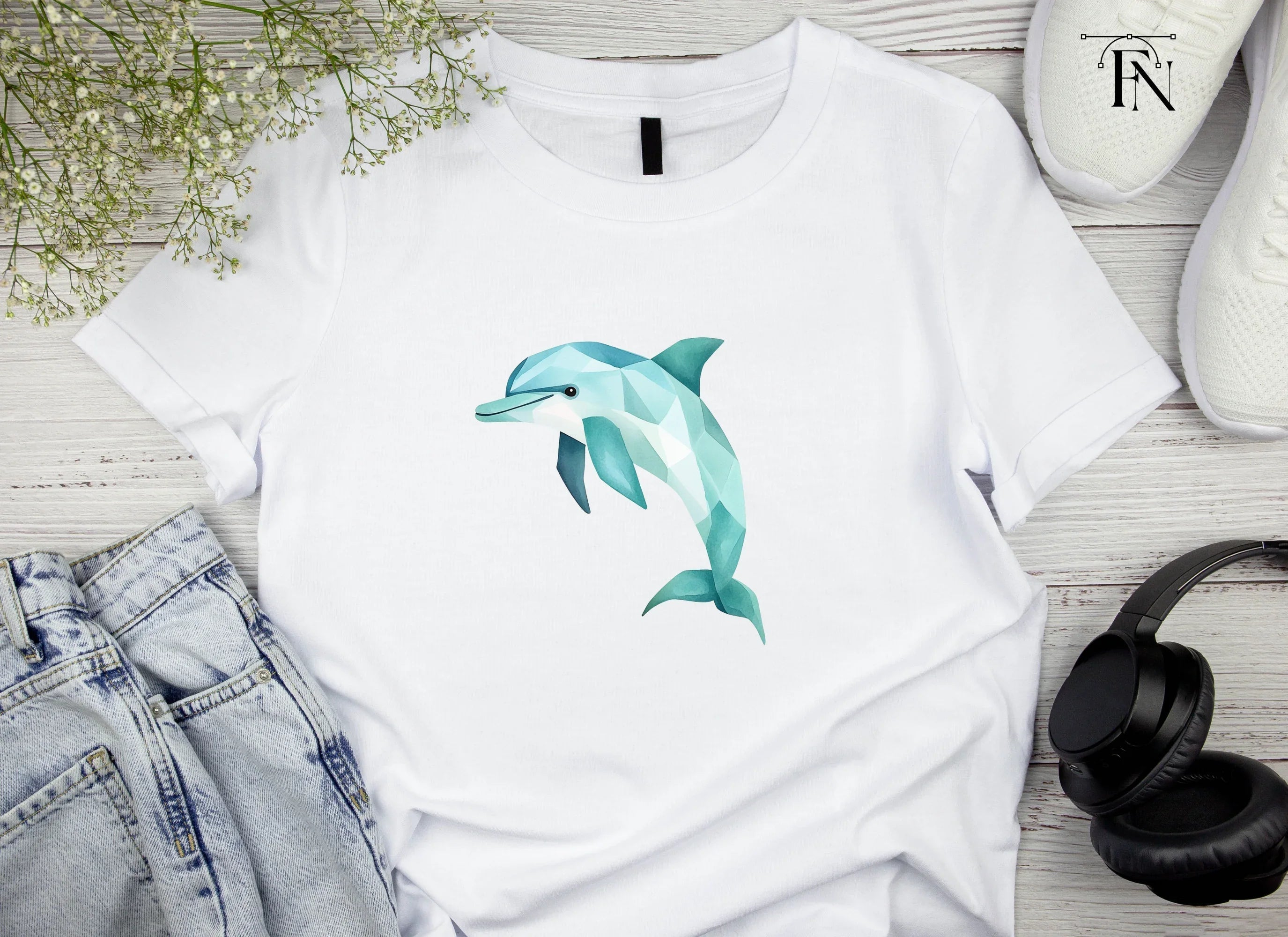 Geometric Dolphin Clipart Bundle