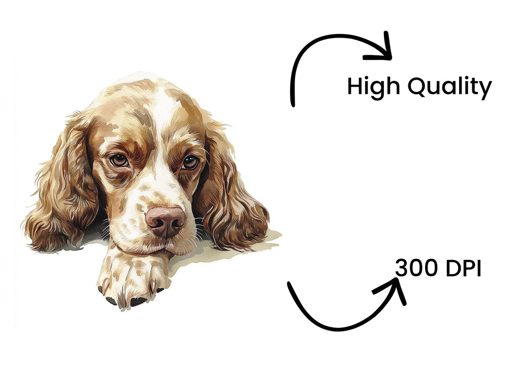 Cute Cocker Spaniel Clipart Bundle