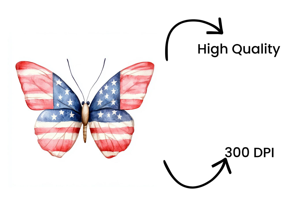 Patriotic Butterfly Clipart Bundle
