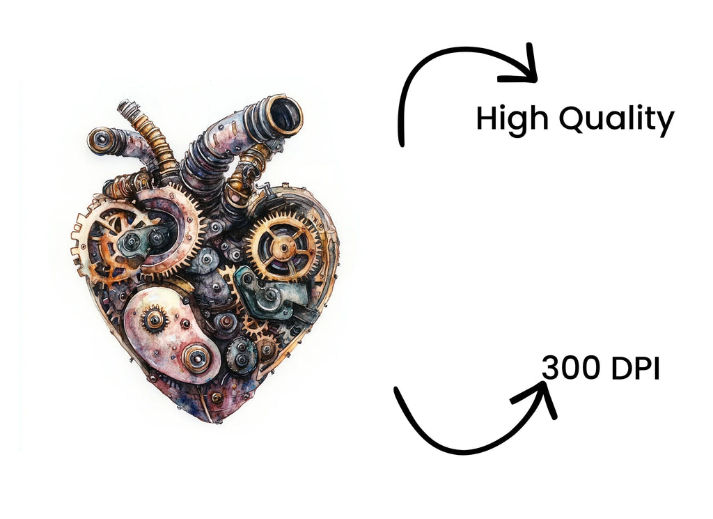 Steampunk Heart Clipart Bundle