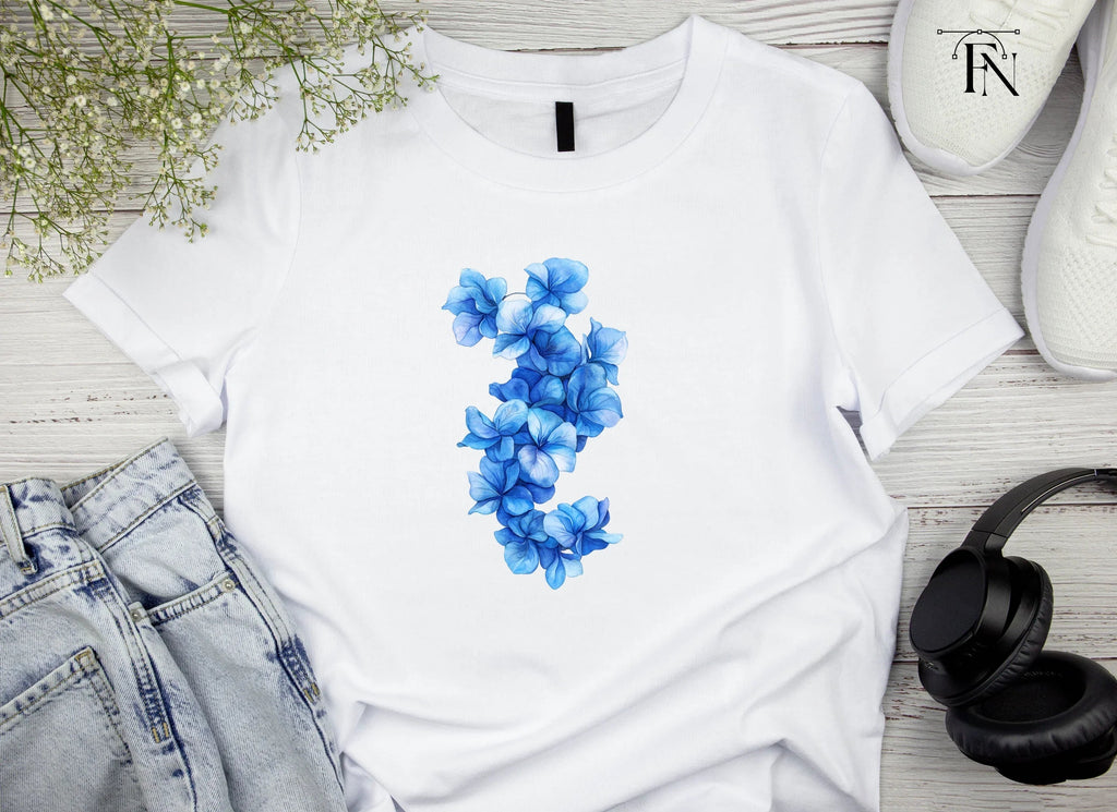 Blue Hydrangea Floral Clipart Bundle