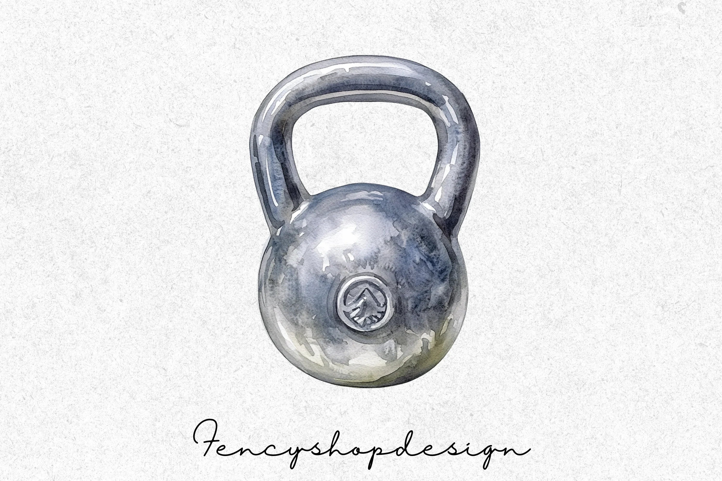 Realistic Gym Kettlebell Clipart Bundle