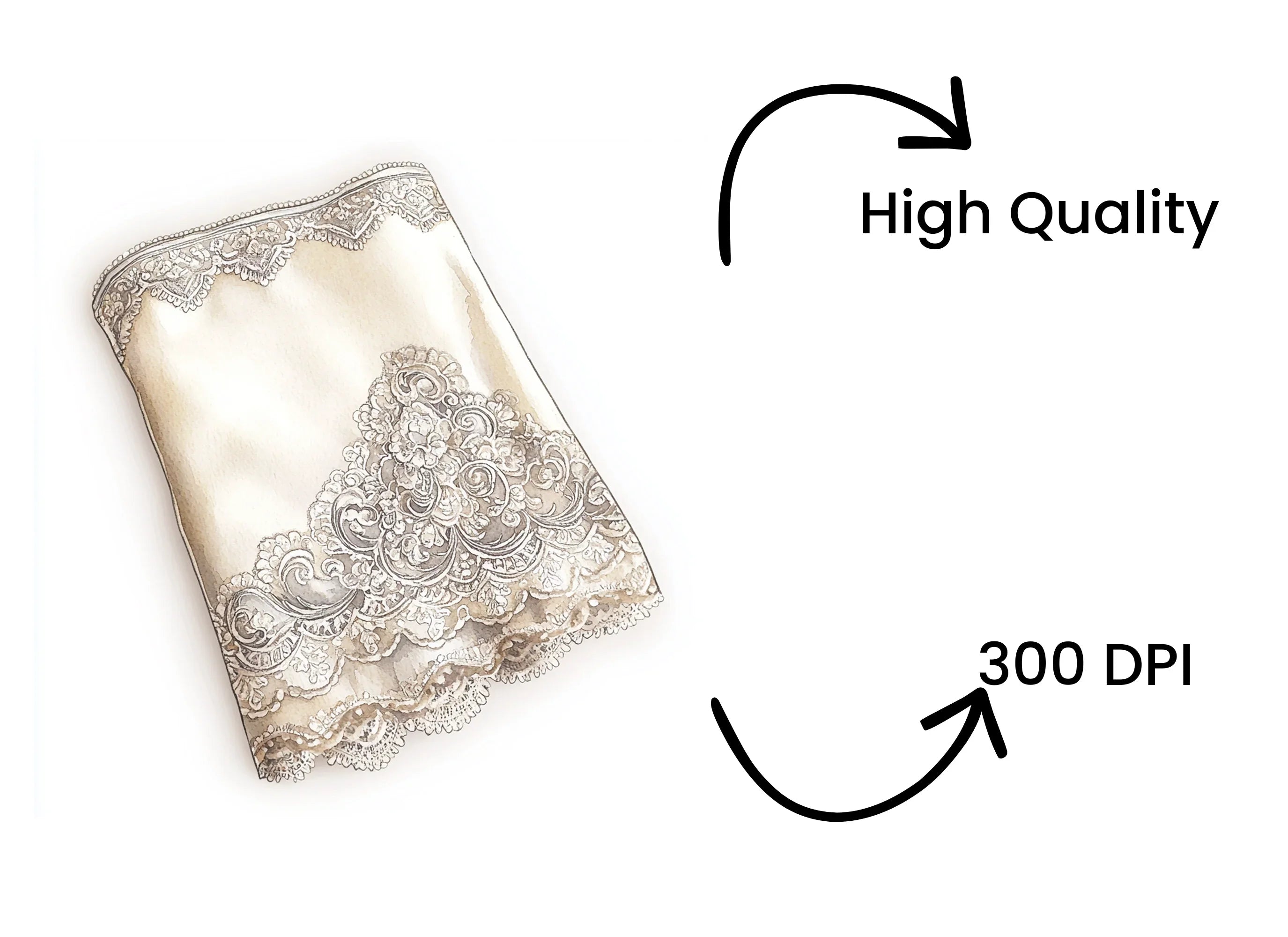 Elegant Lace Bedding and Curtains Clipart Bundle