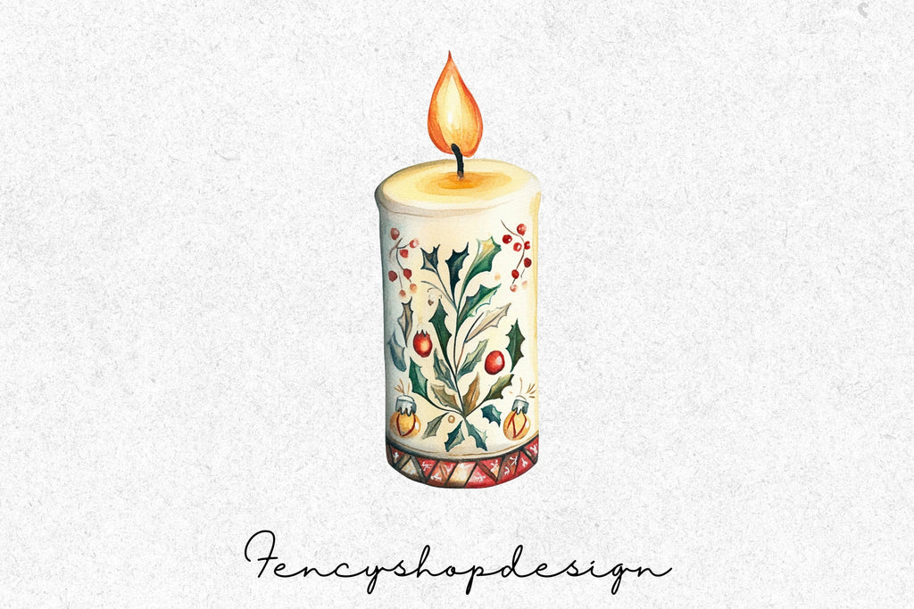 Christmas Candles Clipart Bundle